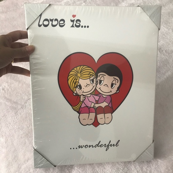 LOVE IS Wonderful Cartoon Print Wall Picture Decor RETRO Hippie Boho 70s New - Picture 8 of 10